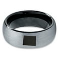 thumbnail image 2 of Tungsten Wyoming The Equality State Band Ring 8mm Men Women Comfort Fit Black Dome Brushed Gray Polished, 2 of 4