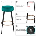thumbnail image 6 of Duhome 30" Backless Velvet Bar Stools Set of 2, Modern Counter Stools for Kitchen, Atrovirens, 6 of 9