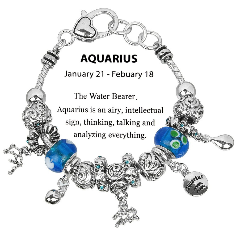 Aquarius Crystal Bracelet, Handmade Zodiac Gemstones, Kunzite, Amethyst,  Moonstone, Aquamarine, Blue Apatite,natural Astrology Sign Jewelry - Etsy