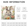 thumbnail image 6 of Heduofu Spring Easter Pillow Covers Bunny Floral Wreath Easter Pillow Case Pink Flowers Throw Pillow Covers Cotton Linen Cushion Case for Living Room Couch Sofa White, 6 of 6