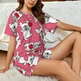 thumbnail image 4 of Fotbe French Bulldog Print Pajama Set for Women 2 Piece Loungewear Short Sleeve Tops and Shorts Set Soft Sleepwear-Medium, 4 of 7