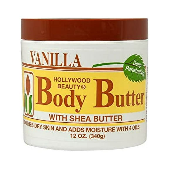 Hollywood Beauty Body Butter With Shea Butter, Vanilla - 12 oz. - Sooth & Moisturize Skin