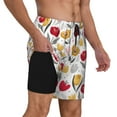 thumbnail image 2 of Kdxio Tulips Flowers Print Men's Swim Trunks with Compression Liner 7 Inch Inseam Quick Dry Swim Shorts, 2 of 7