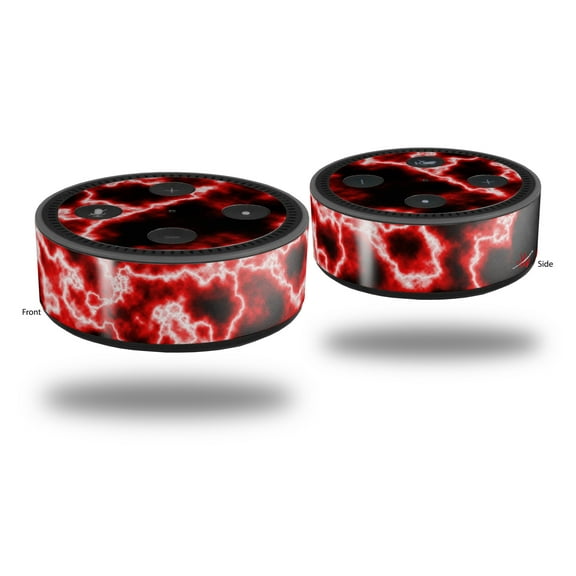 Skin Wrap Decal Set 2 Pack for Amazon Echo Dot 2 - Electrify Red (2nd Generation ONLY - Echo NOT INCLUDED)