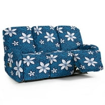 ZIATUBLES 8 Piece Recliner Chair Cover Stretch Non Slip Covers for 3 Cushio Recliner Couch Soft Washable Reclining Sofa Slipcovers Furniture Protector with Pockets, Polynesia Flower Printed
