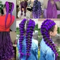 thumbnail image 2 of Purple Braiding Hair Extensions,Pre Stretched Synthetic Purple Braiding Braiding Hair Extensions For Braids, Purple Hair Extensions For Stage Party Halloween Costume,1pack,32inch, 2 of 5