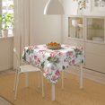 thumbnail image 6 of YFYANG Square Polyester Table Cloth, 60" x 60" Reusable Table Cover Kitchen Dining Room Vintage Pink Flowers Decorative Tablecloths for Tables of 2-4 People, 6 of 8