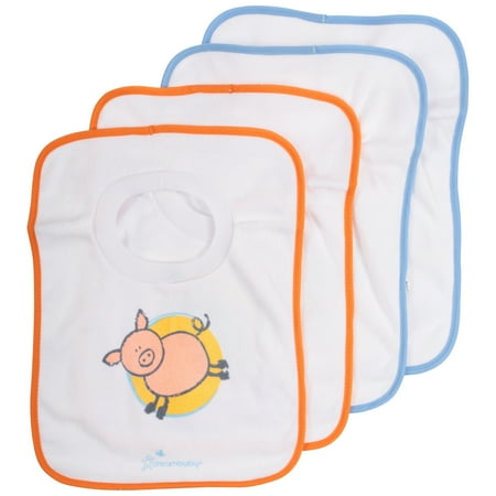 Dreambaby Terry Cloth Pull-Over Bibs Farm Animal, 4 pk
