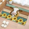 thumbnail image 2 of Bathroom Rugs 2x3 Ft, Farmhouse Cow Non Slip Area Rugs for Kitchen Bedroom Entryway, Vintage Country Sunflower Teal Brown Wooden Washable Carpet Runner Rug Floor Mats for Bedroom Home Decor, 2 of 9