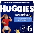 thumbnail image 1 of Pañales Huggies Overnites, talla 6, para bebés durante la noche, más de 35 libras y 72 unidades, 1 of 9