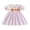 Pink, variant on RUINIXCW Kids Toddler Baby Girl Halloween Dress Little Girl Summer Fall Dress Clothes Pumpkin Embroidery Short Sleeve Peter Pan Collar Stripe Dress