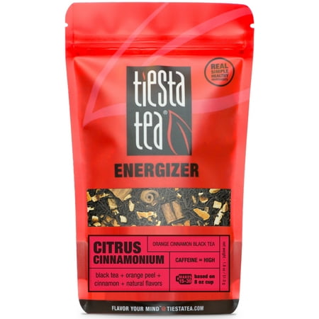 Uplifting Citrus Blend - Tiesta Tea Energizer, Citrus Cinnamonium, Loose Leaf Black Tea Blend, High Caffeine, 1.8 Ounce Pouch