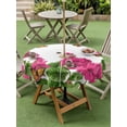 thumbnail image 4 of Outdoor Tablecloth with Umbrella Hole for Patio/Picnic/Party/Camping, Pink Spring Floral Waterproof Table Cloth Round Cover Washable, Butterfly Farmhouse (Dia 54"), 4 of 8