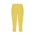 thumbnail image 3 of VISALY Capri Leggings for Women, Beach Vacation Clothes for Women, Women's Casual Seaside Rhinestone Tights Yoga Cropped Pants Women's , Yoga Pants Women, 1 Pack Capris for Women, Yellow, S, 3 of 8