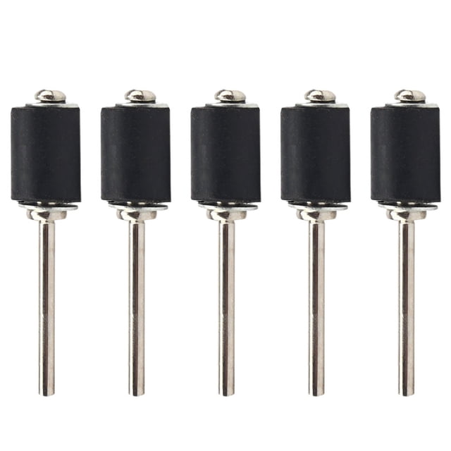 Bgsha 5pcs Rubber Mandrel 1/8inch Grinder Drum Sandpaper Circle Kit For Rotary Tool