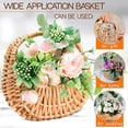 thumbnail image 5 of 3Pcs Rattan Basket Half Moon Wicker Basket Willow Straw Basket Woven Basket with Handle Wedding Flower, 5 of 8