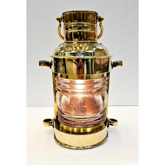 Vintage Shiny Brass Electric Table/Desk Lamp Maritime Ship Lantern Boat Light Home Decorative 14" (Inches)