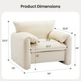 thumbnail image 6 of Chenille Oversized Armchair - Modern Accent Chair & Single Sofa Lounge, 34'' Wide, Comfortab 2 setle Seating for Living Room & Bedroom, Cream, 6 of 6