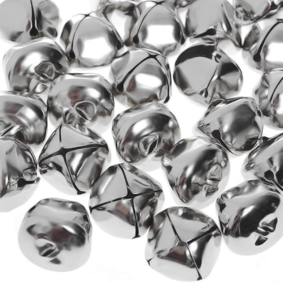 24Pcs Jumbo Silver Jingle Bells 1-Inch Electroplated Metal Craft Bells for Christmas Wreaths Pet Collars