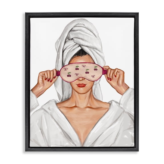 Cherry Eye Mask Fashionista Black Framed Floater Canvas Wall Art, design by Ziwei Li