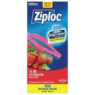 Ziploc Gallon Storage Bags Press to Close 81 Count - Pack of 2