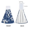 thumbnail image 3 of Yayeee Kitchen Hanging Hand Towels Set of 2 with Loop Bathroom Absorbent Tie Towel, Floral Ocean Waves, 3 of 7