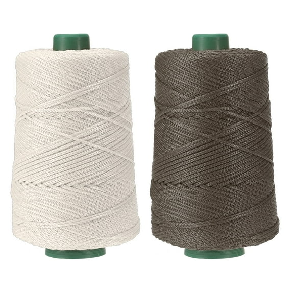 Uxcell Polyester Macrame Cord, 3mm x 219 Yards Polypropylene Cords for DIY Crafts - (2 Pack, Beige/Brown)