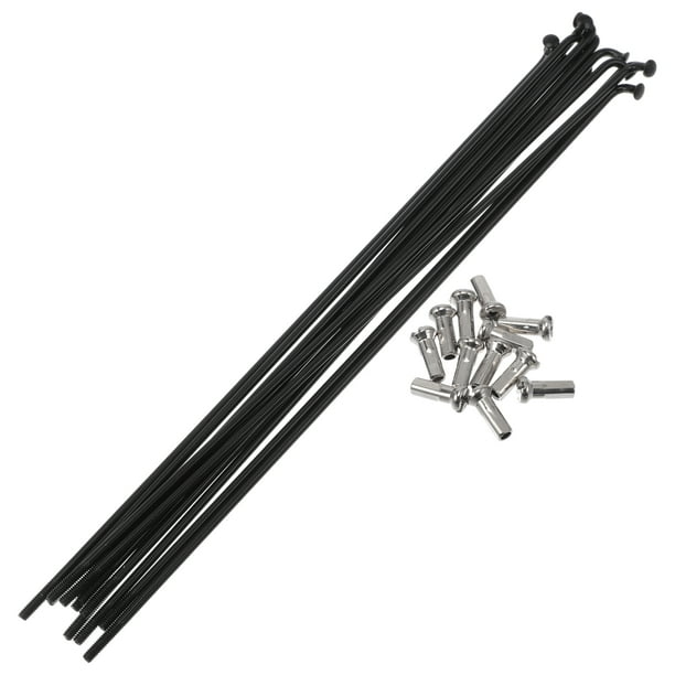 Rayos de bicicleta Unique Bargains 14G, rayos de rueda de bicicleta de acero inoxidable 304, 1 juego negro de 167 mm