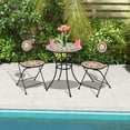 thumbnail image 2 of Gymax 3 PCS Outdoor Bistro Set Patio Conversation Furniture Set w/ 1 Round Mosaic Coffee Table, 2 of 10