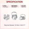 thumbnail image 2 of Conjunto de Anillos Gruesos de Plata para Mujeres, Anillo Ajustable Apilable, Joyería de Declaración Vintage, Tono Plateado, 3 Piezas, 2 of 6