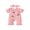 Pink, variant on Cjfdfy Newborn Baby Girl Summer Fall Clothes Infant Baby Girl Outfits 0 3 6 12 18 Months Pink Waffled Knit Romper Cute Cherry Flower Embroidery Ruffled Collar Short Sleeve Jumpsuit and Headband Set