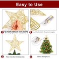 thumbnail image 4 of CPDD Golden Christmas Tree Topper, 10 Inches Glittered Treetop Star Lighted Tree Star Topper for Christmas Tree Decorations Home Holiday Xmas Party Indoor Decor - -, 4 of 7