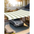 thumbnail image 5 of Outdoor Sun Shade Sail 12'x16', Sage Green Striped Patio Beach Shade Canopy Cloth Waterproof, Modern Farmhouse Sage Green White Stripes TearResistant & UV Protection Sun Sail for Backyard Garden Deck, 5 of 9