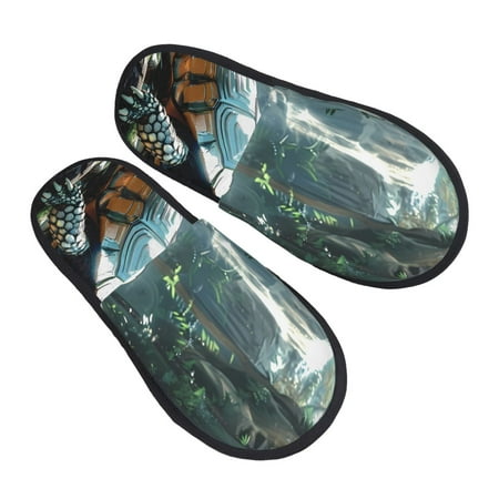 

JUNZAN Turtle In Jungle Waterfall Slippers for Women House Shoes Non Slip Indoor/Outdoor Pineapple And Cactus Designs-Medium