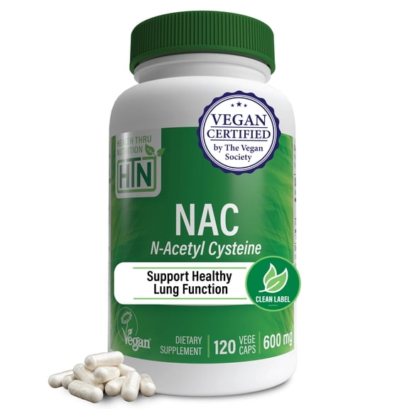 NAC (N-Acetyl Cysteine) 600mg 120 Vegecaps (Non-GMO) by Health Thru Nutrition