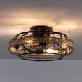 thumbnail image 2 of Rustic Ceiling Fan Light Farmhouse Flush Mount Chandelier with Remote Control, 2 of 15