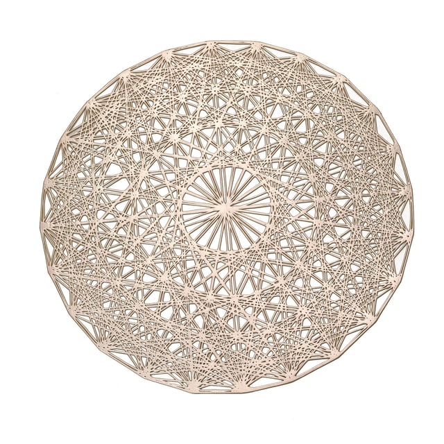 SAYOO , mantel Individual redondo de PVC, mantel de mesa, almohadillas con patrón de hexagrama para el hogar, almohadilla de aislamiento térmico hue alfombrillas para decoración del hogar SAYOO Moderno diseño moderno