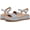 Light Blue Denim, variant on Women's Zane Ankle Strap Platform Casual Sandal Coastal Tan Logo 10.5M