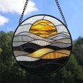 thumbnail image 2 of Women Christmas Gift - Golden Sun Black Sea White Beach Christmas Stained Glass Hanging Ornament - Bright Holiday Tree Decoration & Secret Santa Gift for Family & Friends, 2 of 3