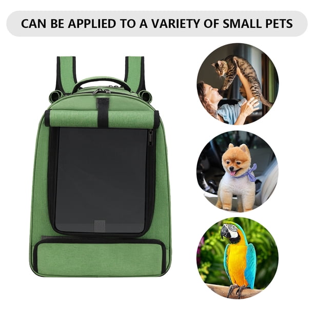 Bolsa De Transporte De Loros Pet Out Bag Transpirable Pet Carrier Cómodo Para Parrot Cat Dog (A Verde)