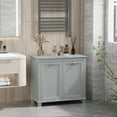 thumbnail image 2 of HOMCOM Armoire de Rangement pour Lessive à Bascule avec Panier à Deux Compartiments, Gris, 2 of 10