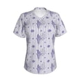thumbnail image 2 of Uemuo Bouquet and Lavender Flowers Printed Women's Classic V-Neck T-Shirt - Soft, Breathable, Moisture-Wicking, Perfect for Casual, Office, Travel, and Everyday Wear-Small, 2 of 5