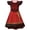 Red Black, variant on Red Black Wonderland Costume Dress, Heart Print Flutter Sleeve Fantasy Halloween Cosplay Party Outfit