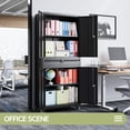 thumbnail image 5 of Metal Garage Storage Cabinet with 4 Wheels and 1 Drawer, Garage Cabinet with Lockable Doors and Adjustable Shelves, 73" H Tool Cabinet for Garage, Home, Office, Warehouse, Black, 5 of 6