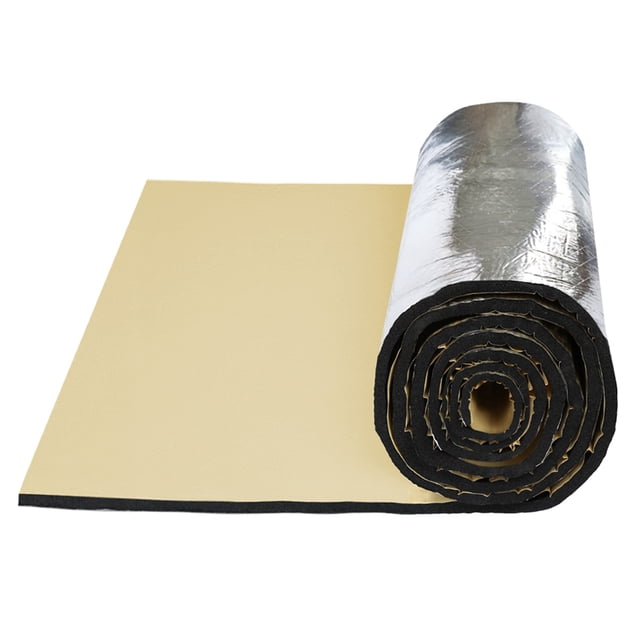 200cm x 50cm Vehículo Insonorizante Forro Aluminio Papel Adhesivo 10mm de Espesor Espuma Aislante de Calor Aislamiento Térmico Acústico Amortiguación de Sonido