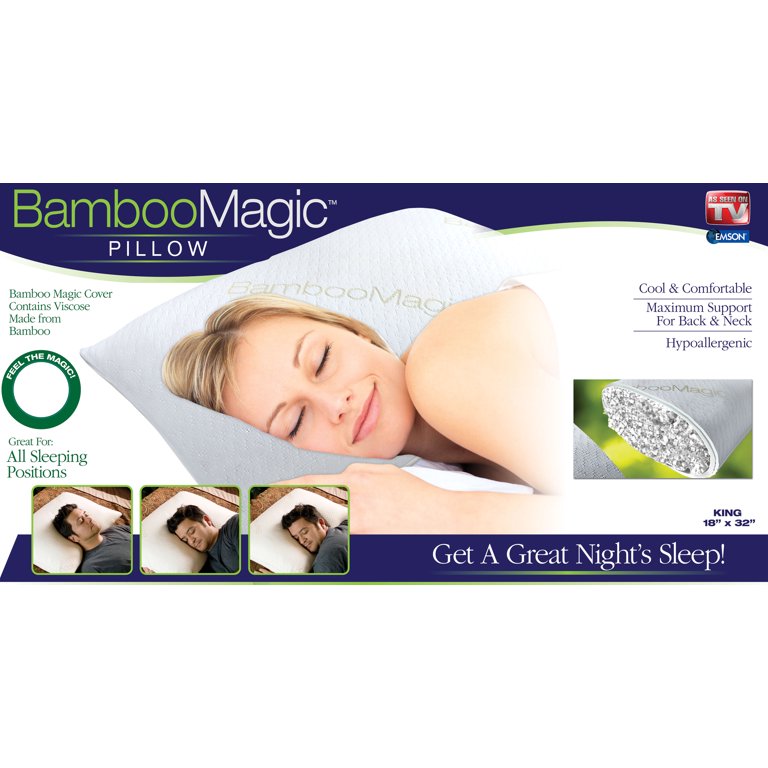 Miracle Bamboo Pillow Comfort Memory Foam 20 X 28 Queen Original as Seen on  TV for sale online