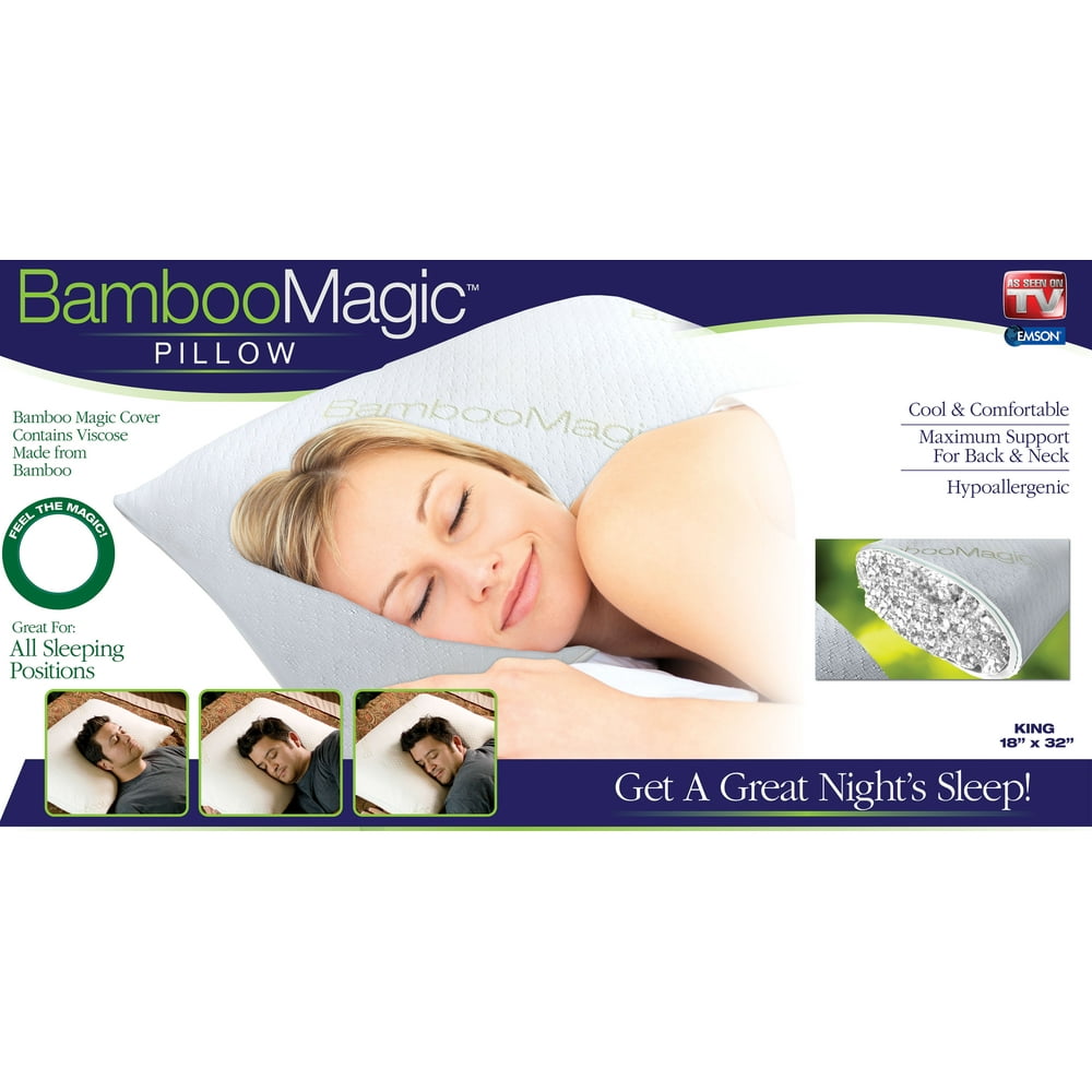 Bamboo Magic Memory Foam Pillow, Maximum Support for Back & Neck King