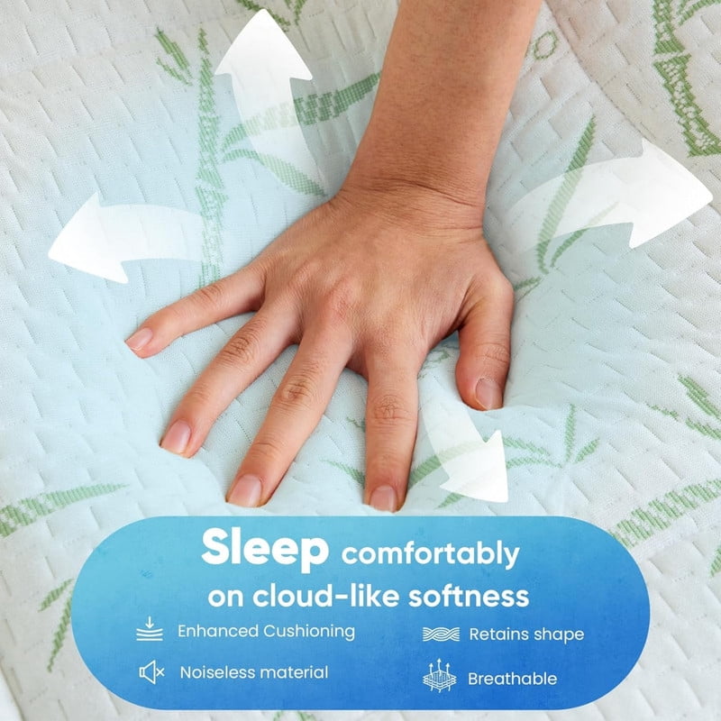 Kelno Dual Layer Mattress Topper with Gel Cooling Memory Foam and Mattress Protector Deep Pocket, Twin