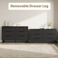 thumbnail image 5 of Senfot 6 Dresser for Bedroom, Freestanding Vertical Drawer Cabinet with Storage, 47.2" Wide Dresser, Wooden Closet Storage Chest for Living Room, Hallway, Entryway, Black, 5 of 7