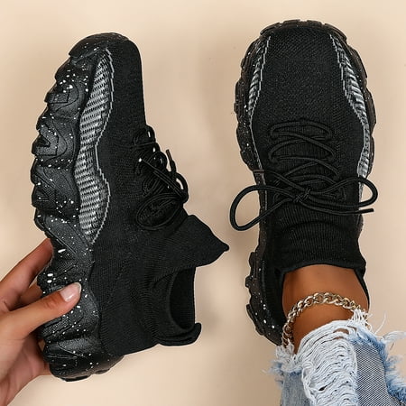 

Women‘s Casual Sneakers Breathable Lace Up Sports Shoes Lightweight Sock Shoes